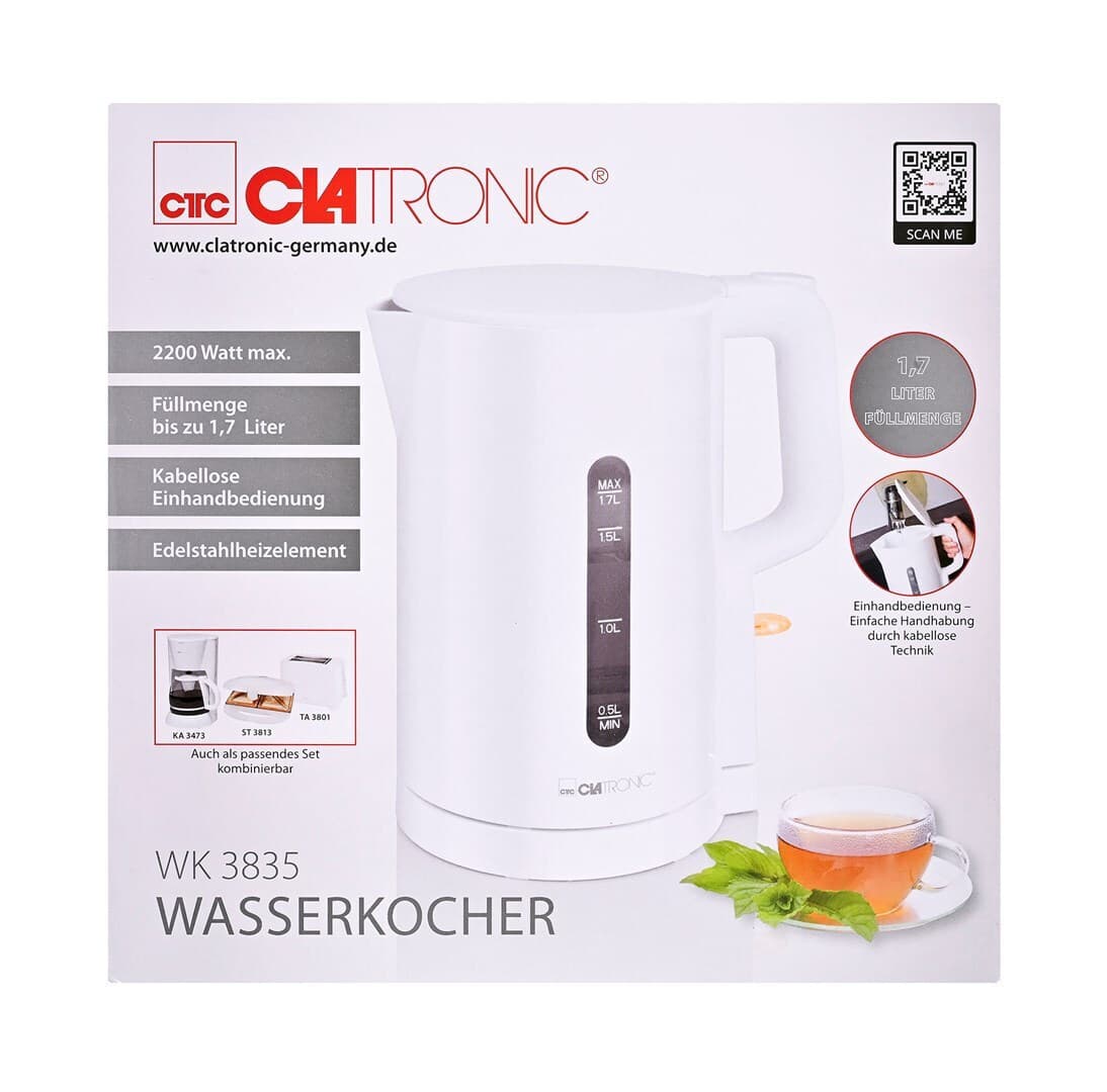 Clatronic Βραστήρας 1.7lt 2200W Λευκός 7