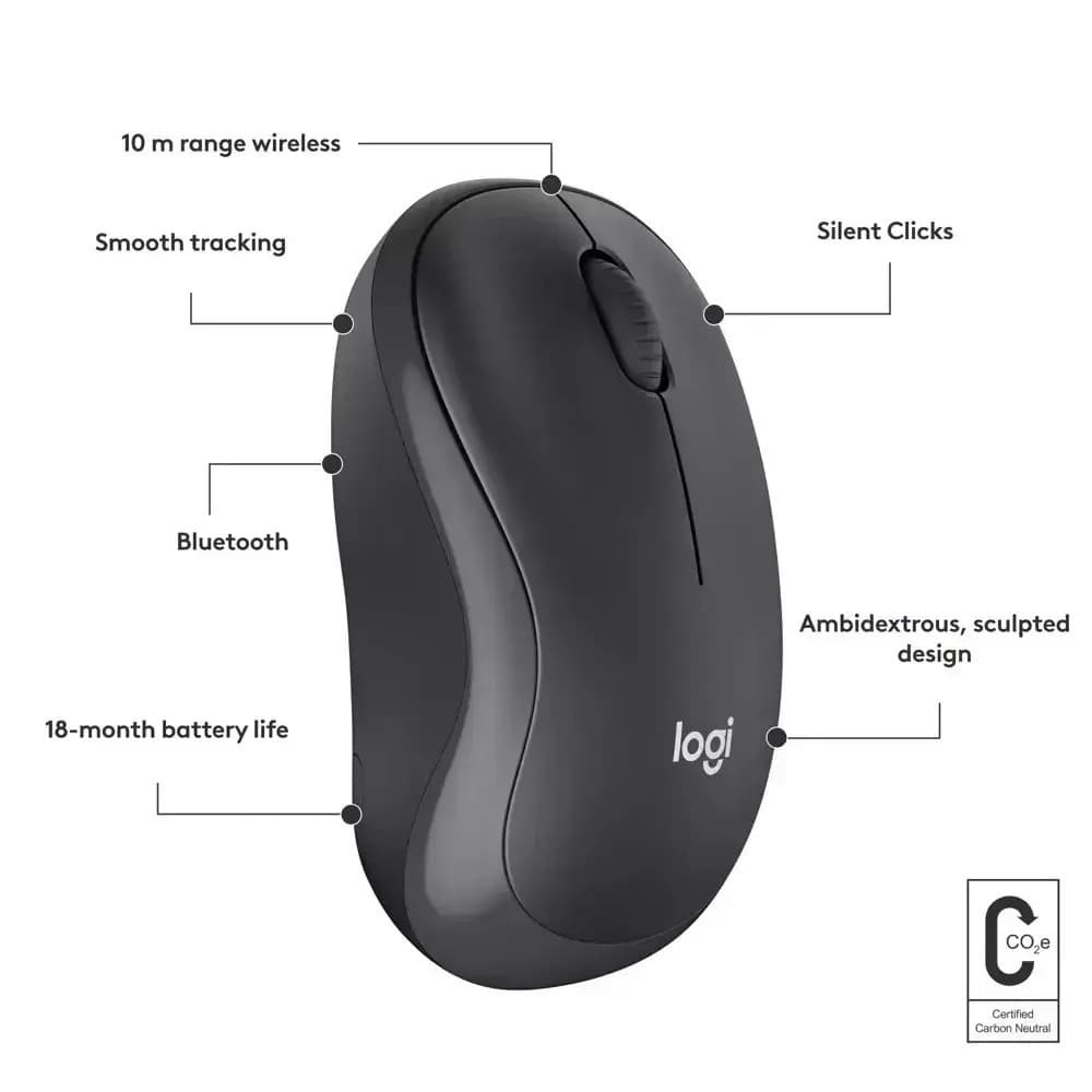 Logitech M240 Silent Ασύρματο Bluetooth Ποντίκι Graphite 6