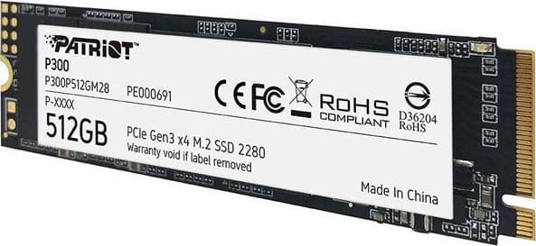 Patriot P300 SSD 512GB τύπου M.2 με σύνδεση PCI Express 3.0 P300P512GM28 1