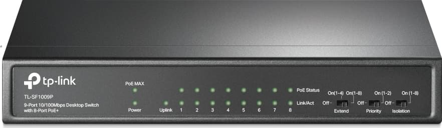 TP-LINK TL-SF1009P v1 Unmanaged L2 PoE+ Switch με 9 Θύρες Ethernet 1