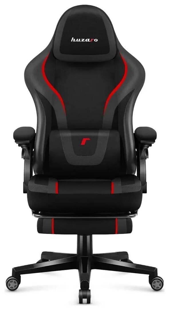 Huzaro Force 4.6 Carbon Υφασμάτινη Καρέκλα Gaming με Υποπόδιο Μαύρη