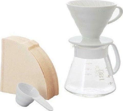 Hario V60 Pour Over Set Πλαστικό Λευκό 140x121x210mm για 4 φλιτζάνια XVDD-3012W